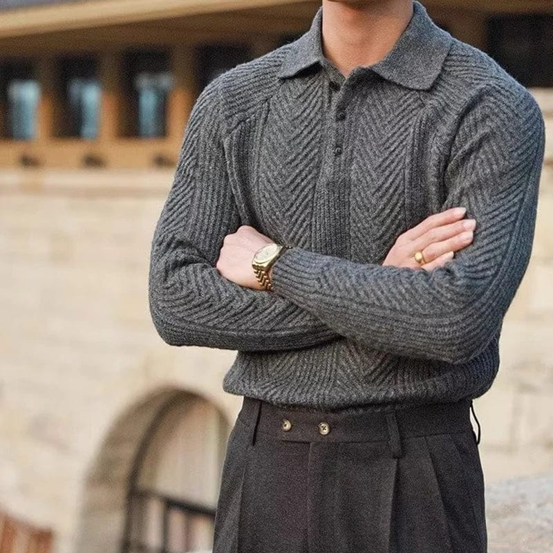 Polyester Sweater with Zip Front