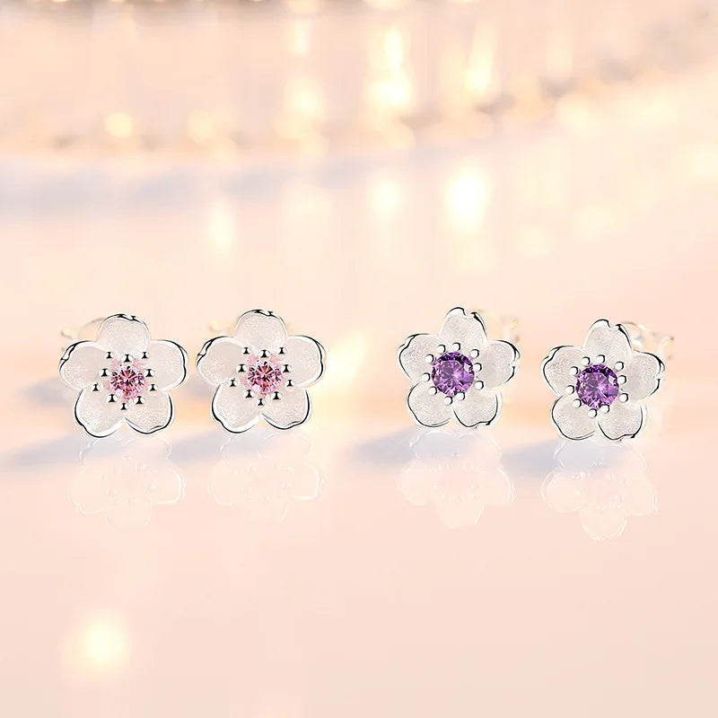 Cubic Zirconia Sterling Silver Stud Earrings - Exclusive Atelier Edition