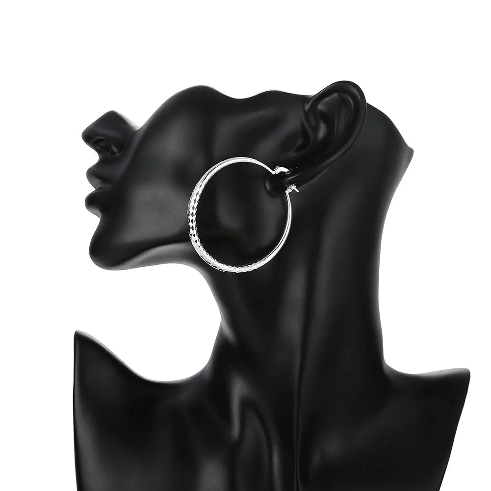 Exclusive Italian Sterling Silver Hoop Earrings - Limited Edition Elegance Collection