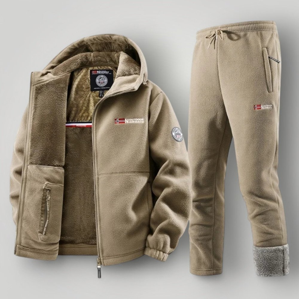 Water-Resistant Fleece Jacket and Pants Set