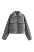 Modern Cropped Jacket Gray