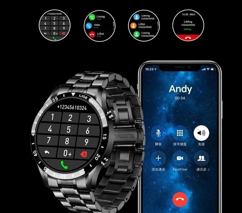 Luxury Men's Smartwatch - Multisport Mode - Health Monitoring