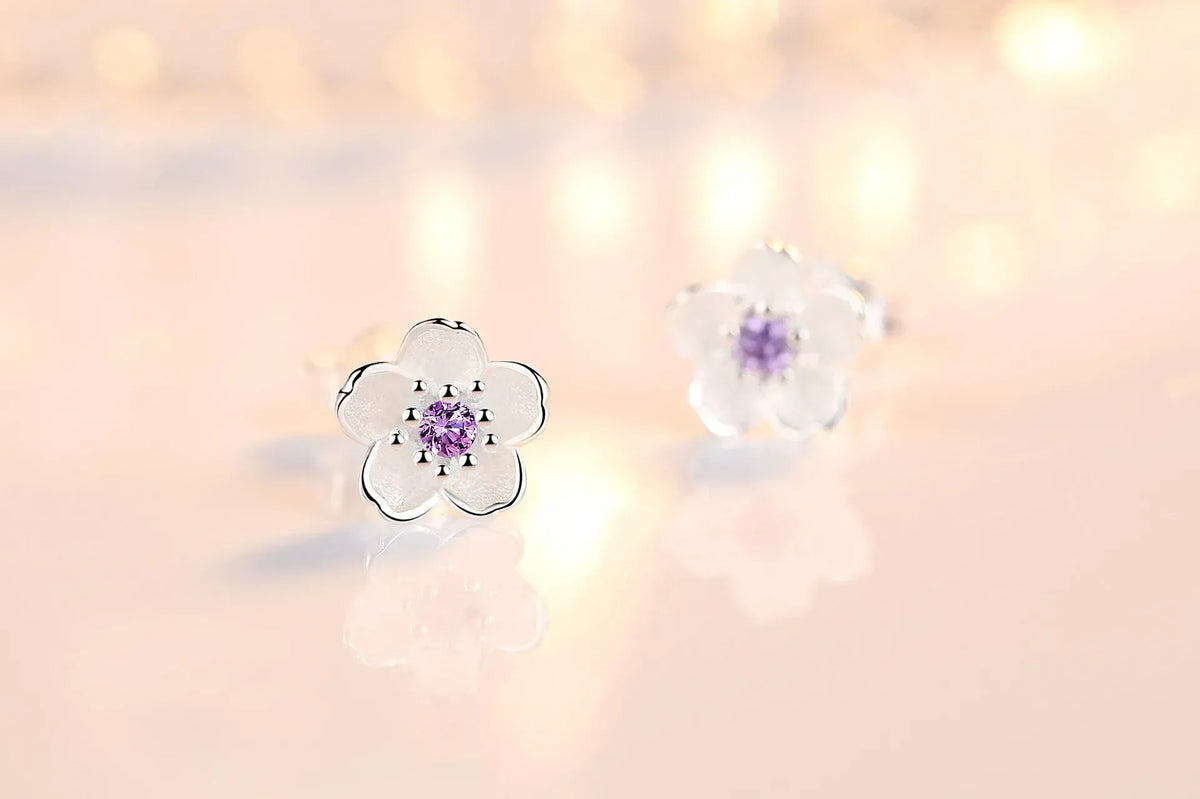 Cubic Zirconia Sterling Silver Stud Earrings - Exclusive Atelier Edition