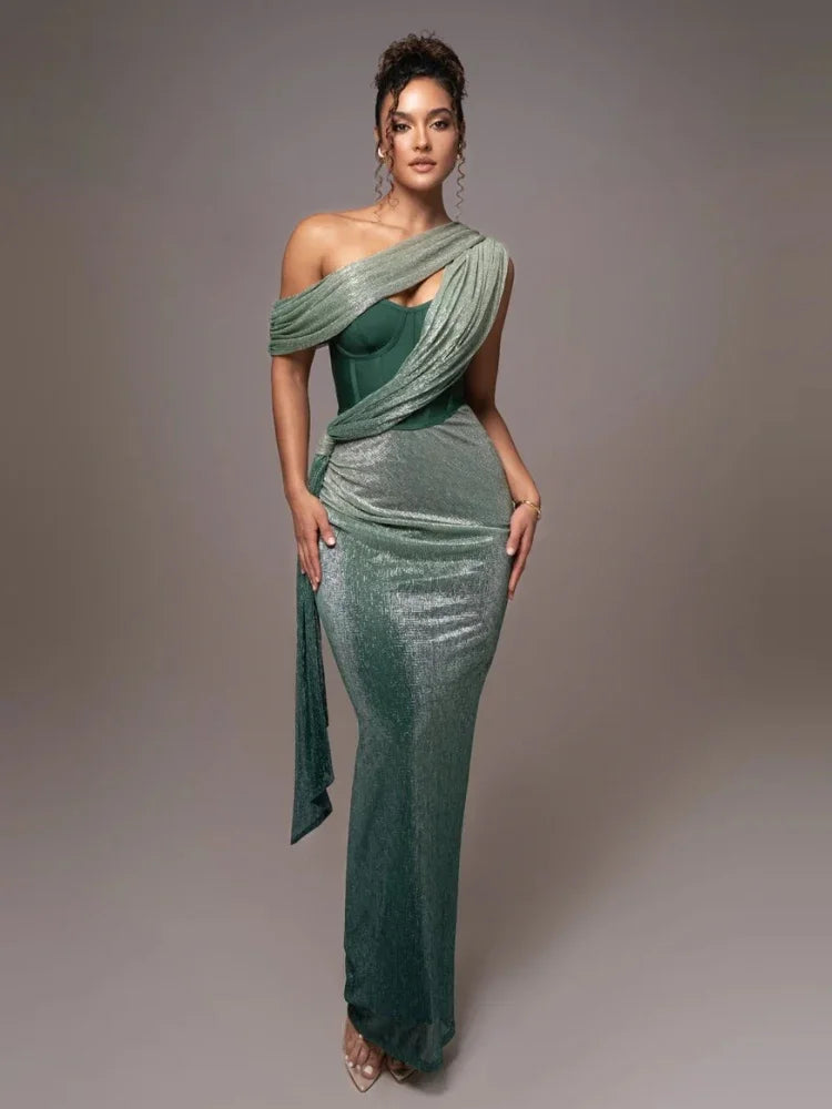 Amara - Maxi Dress with Draping and Split