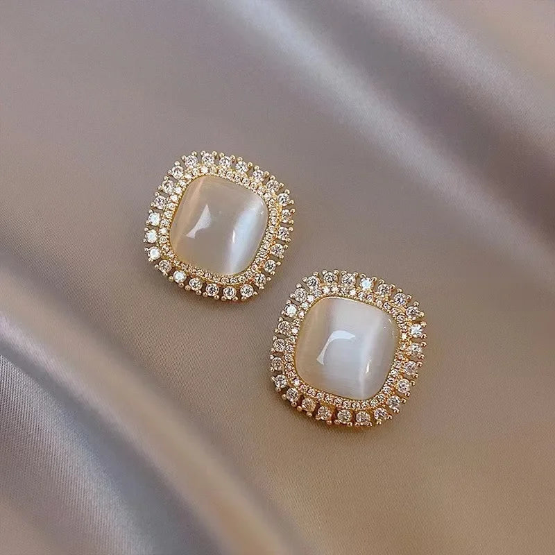 Opal Zirconia Stud Earrings - Limited Edition