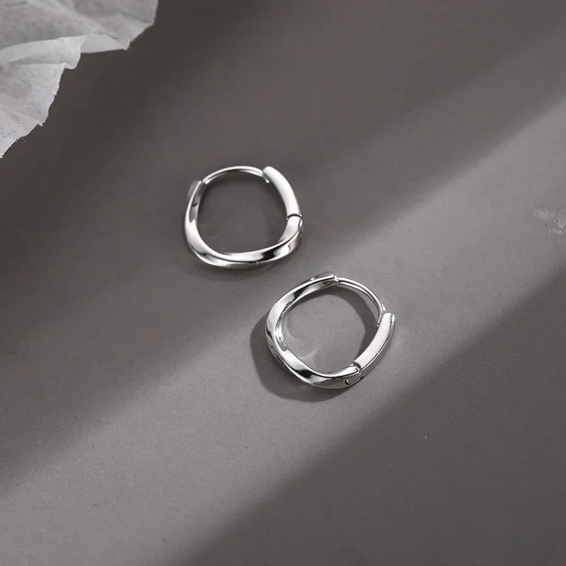 Round Inlaid Sterling Silver Earrings - Italy Limited Edition