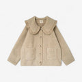 Women’s Longline Teddy Fleece Coat with Oversized Ruffled Collar and Button Front – Cosy Relaxed Winter Outerwear with Patch Pockets