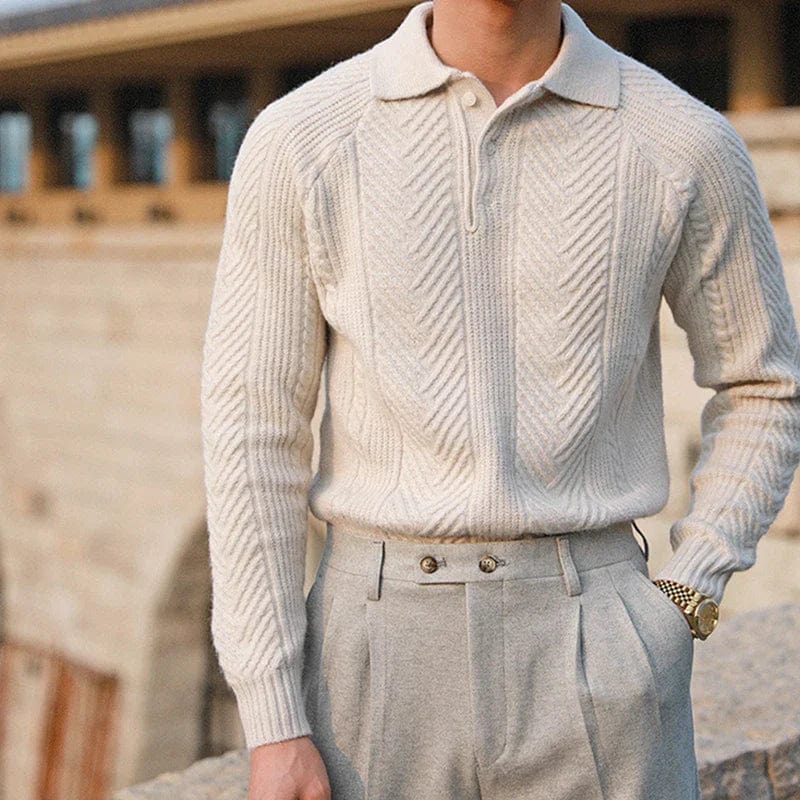 Polyester Sweater with Zip Front
