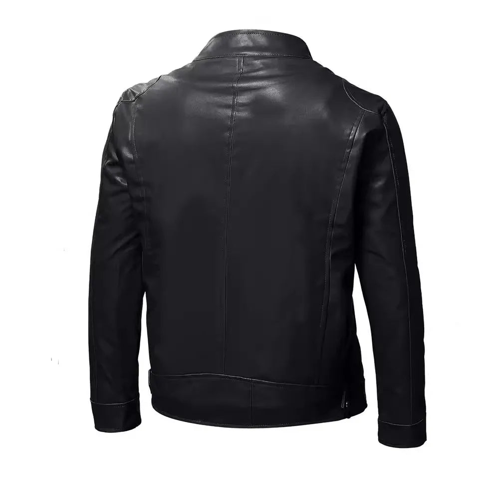 Leather Biker Jacket with Classic Lines