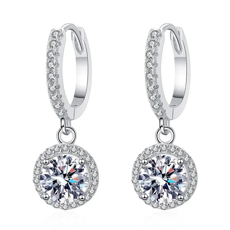 1 Carat Moissanite Sterling Silver Earrings – Exclusive Edition
