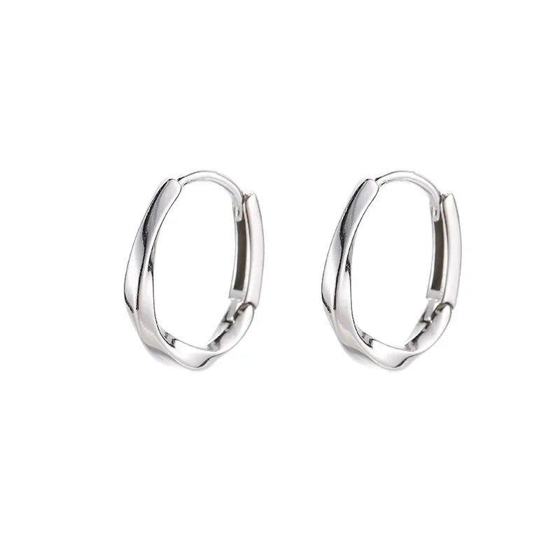 Round Inlaid Sterling Silver Earrings - Italy Limited Edition