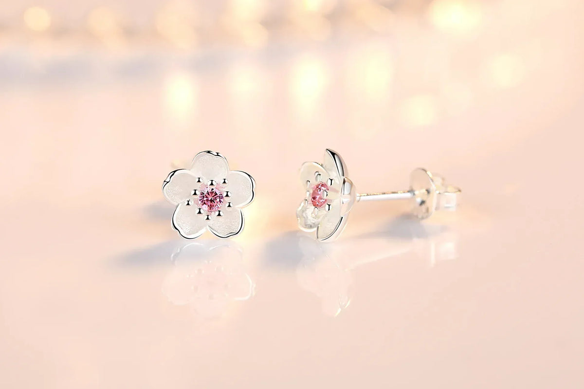Cubic Zirconia Sterling Silver Stud Earrings - Exclusive Atelier Edition
