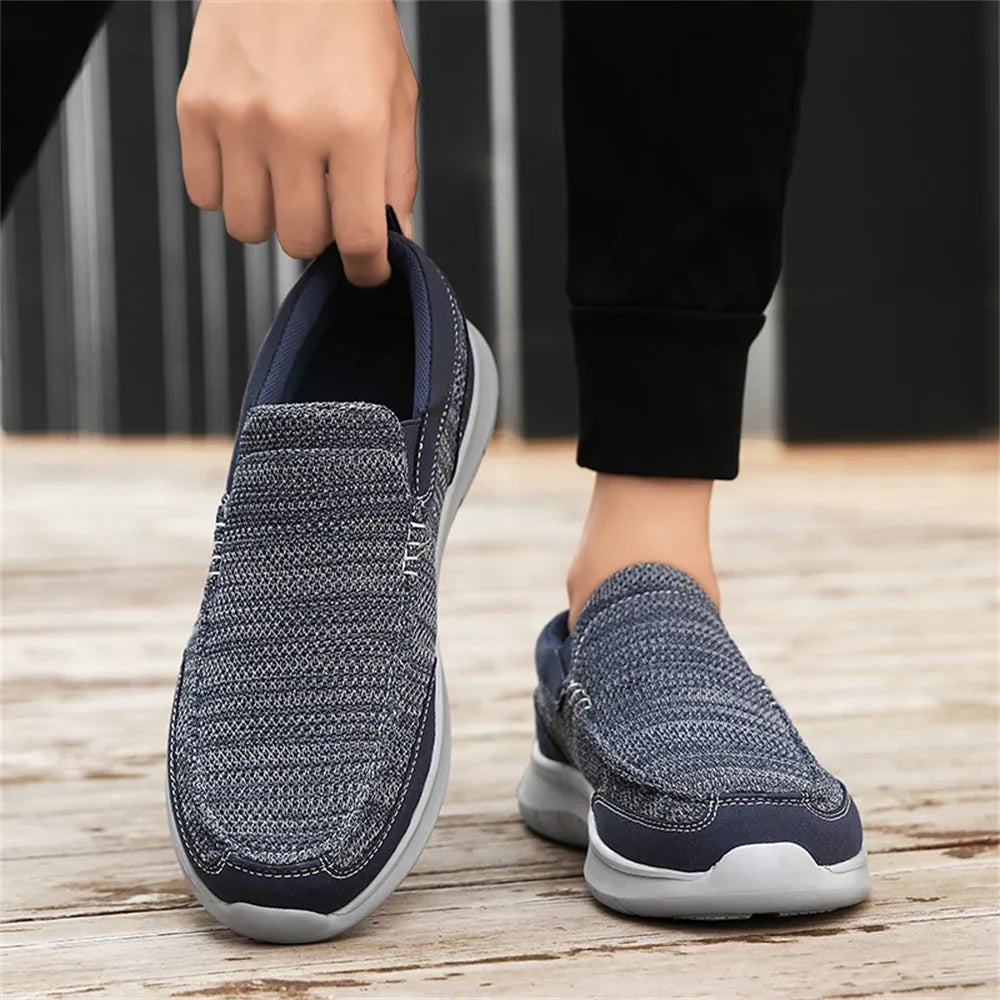 Knit Slip-On Shoes with Rubber Sole