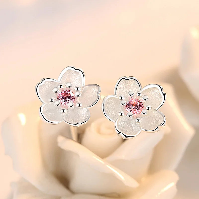 Cubic Zirconia Sterling Silver Stud Earrings - Exclusive Atelier Edition