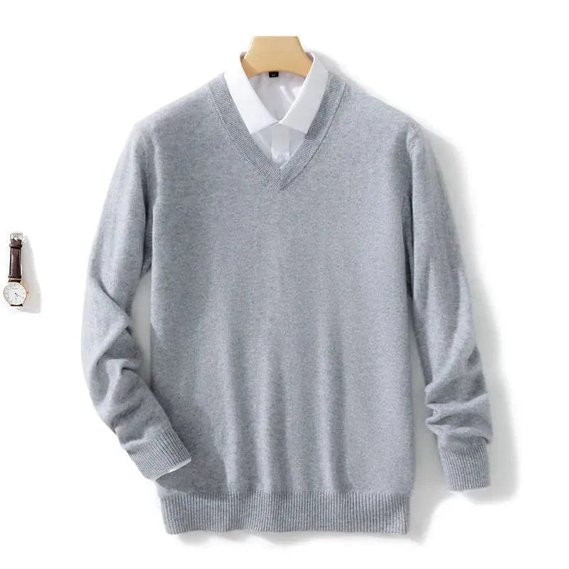 Wool Blend Sweater with V-Neck