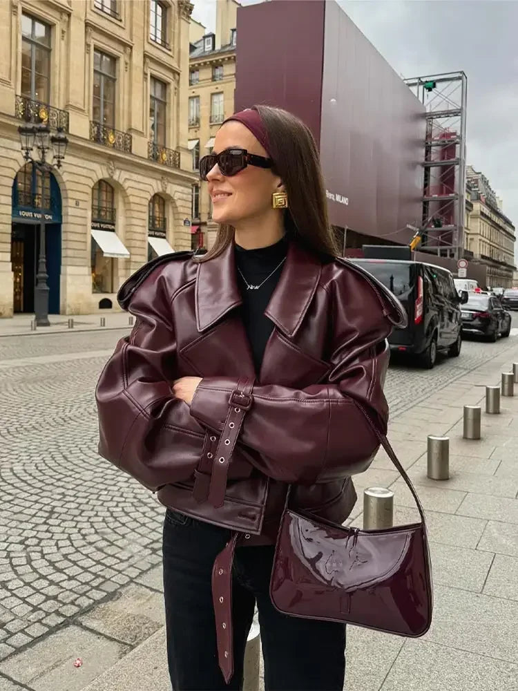Modern Leather Jacket with Timeless Lines