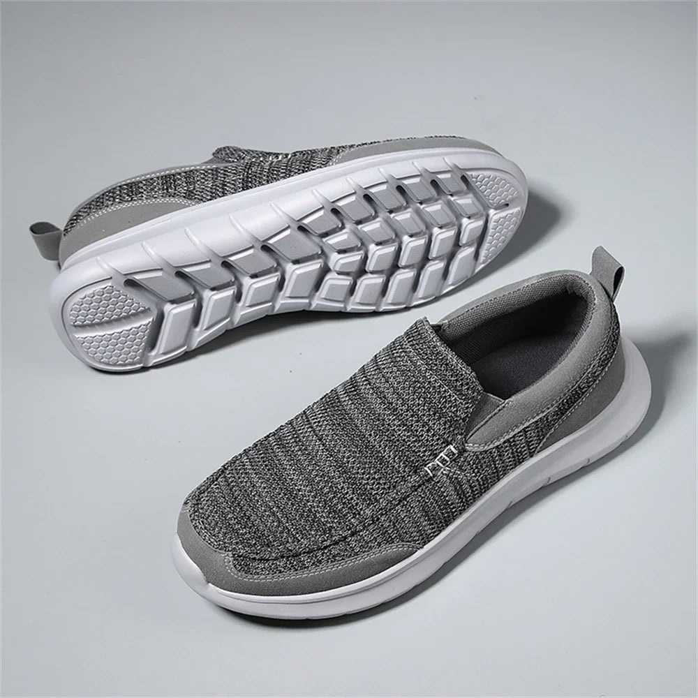Knit Slip-On Shoes with Rubber Sole