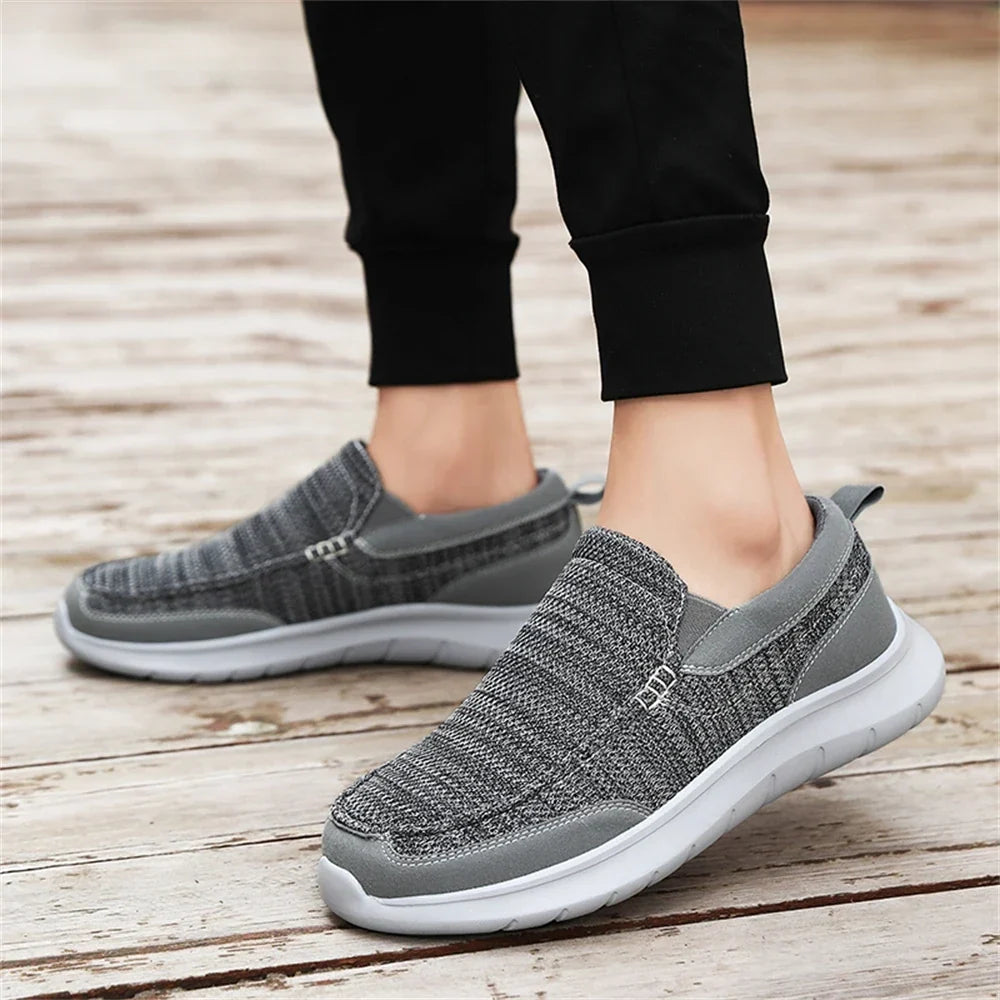 Knit Slip-On Shoes with Rubber Sole