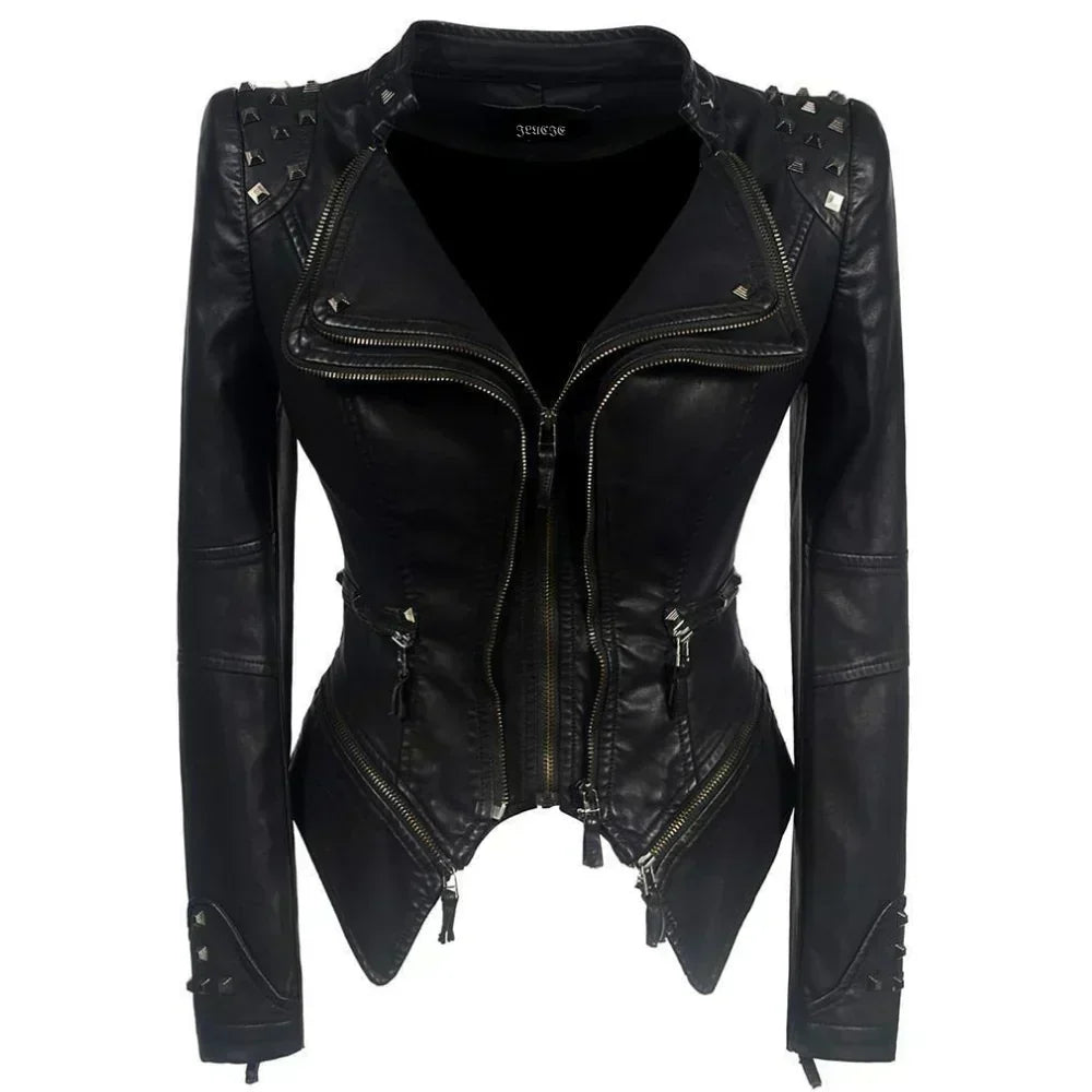 Timeless Leather Jacket with Elegant Lines