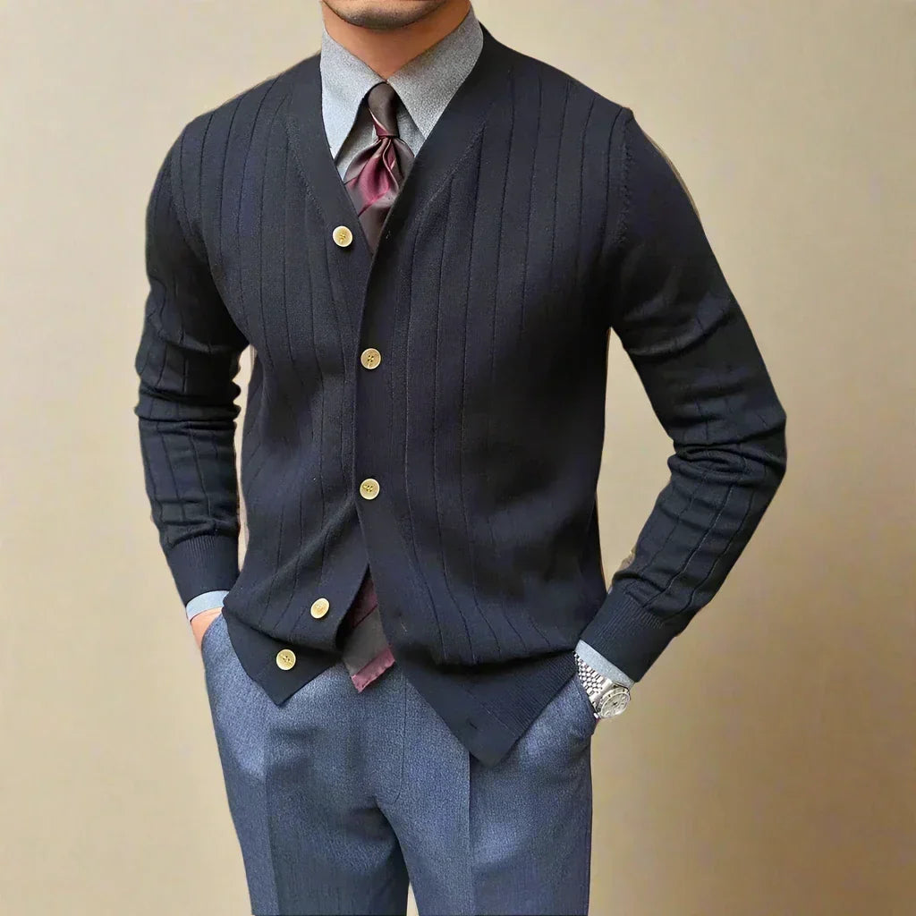 Knit Cardigan with V-Neck