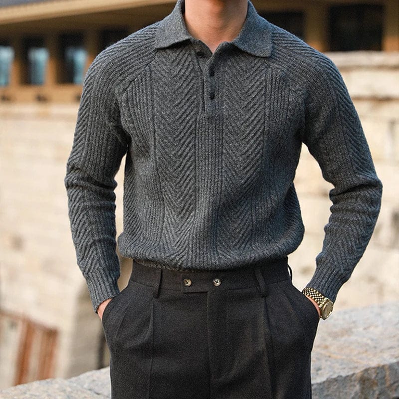 Polyester Sweater with Zip Front