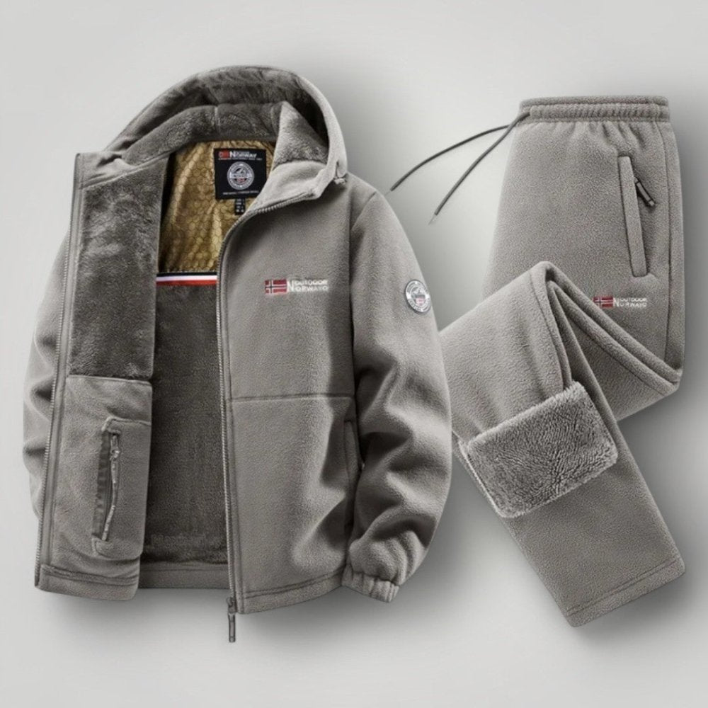 Water-Resistant Fleece Jacket and Pants Set