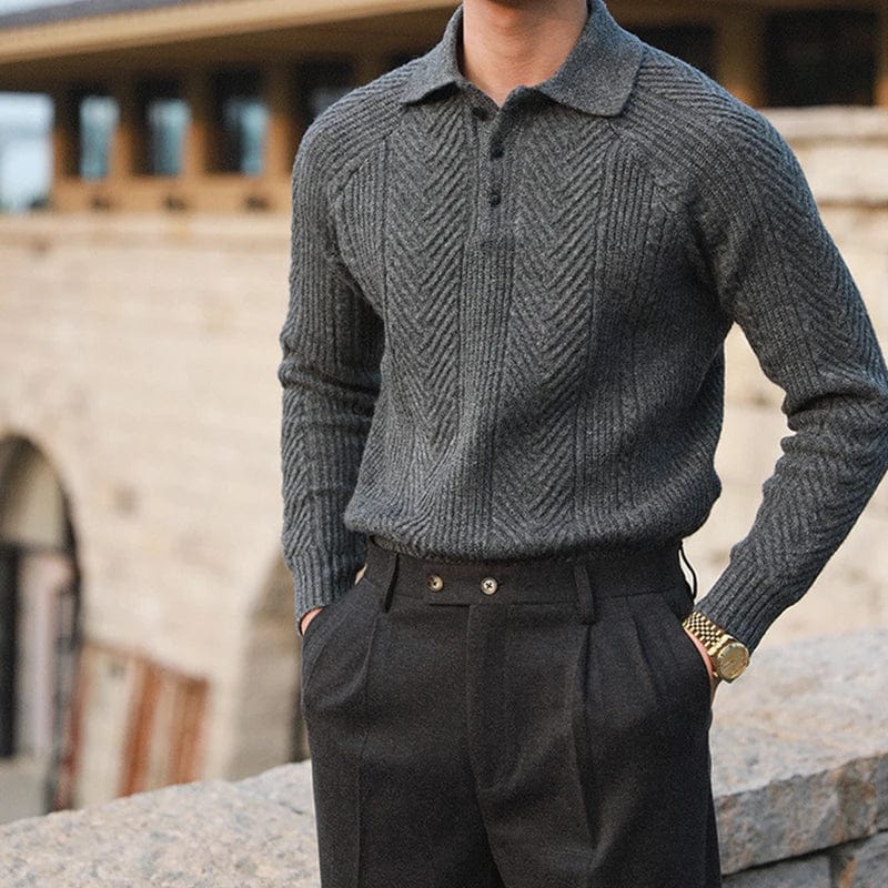 Polyester Sweater with Zip Front