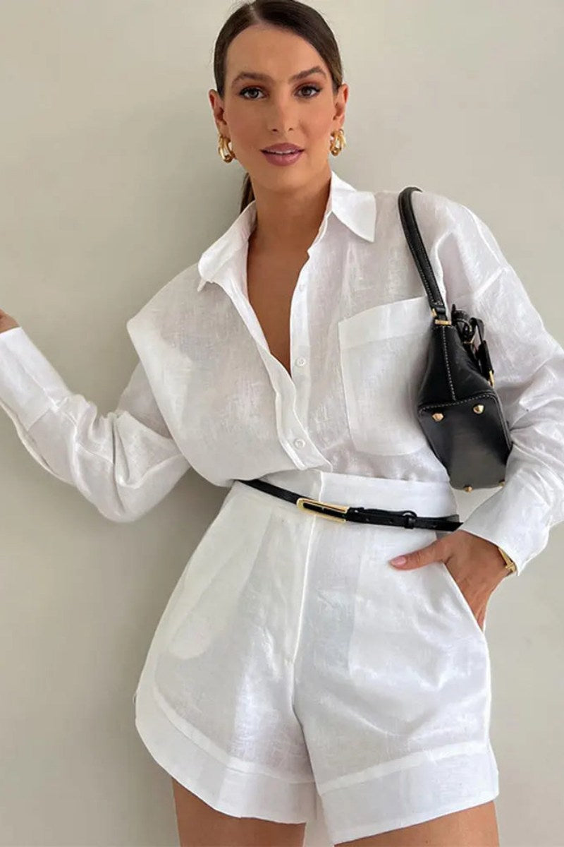 Coordinated Senela Cotton Linen Blend Two Piece Set