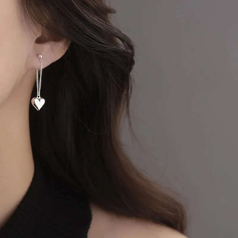 Antique Italian Sterling Silver Geometric Heart Hoops - Limited Edition