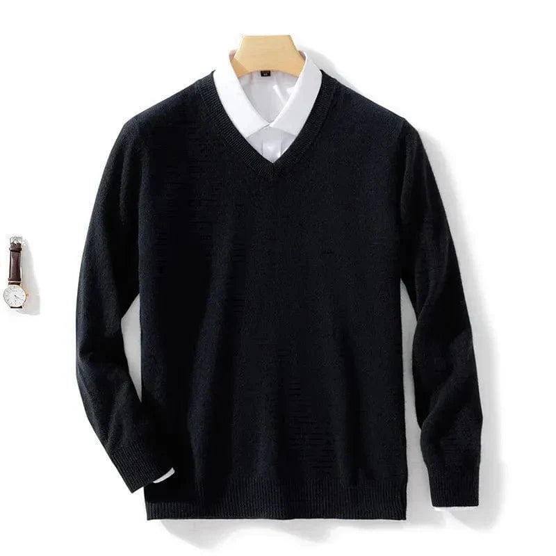 Wool Blend Sweater with V-Neck