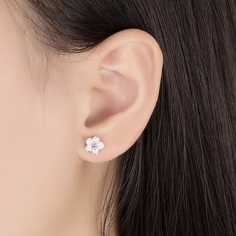 Cubic Zirconia Sterling Silver Stud Earrings - Exclusive Atelier Edition