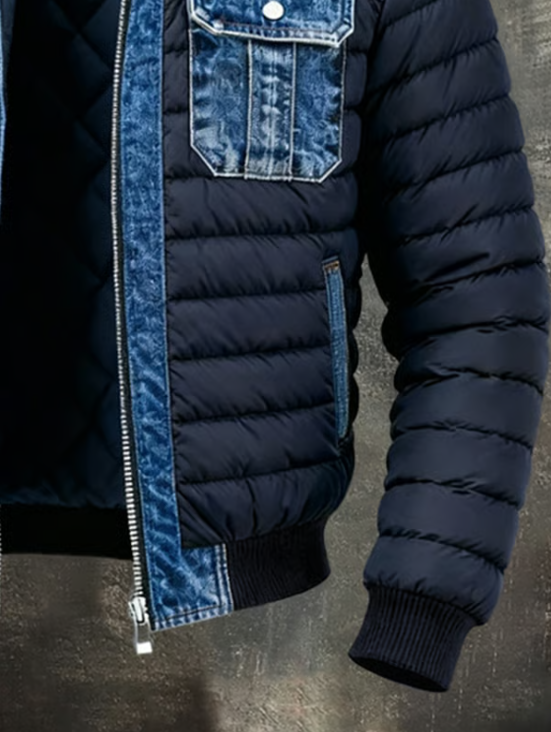Lightweight Denim Jacket with Zip Front