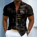 Hendrix - Short Sleeve Button Geometric Shirt