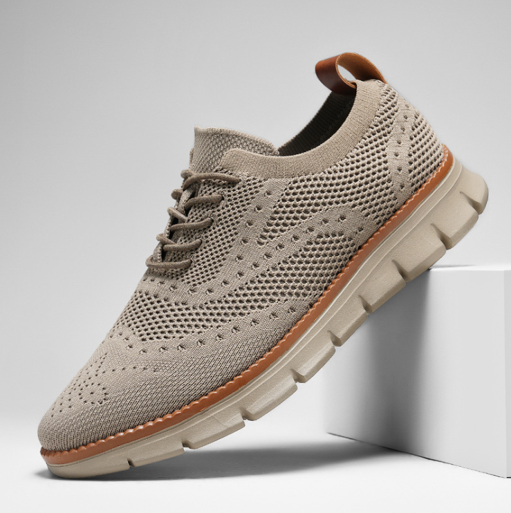 Knit Brogue Shoes with Memory Foam Insole