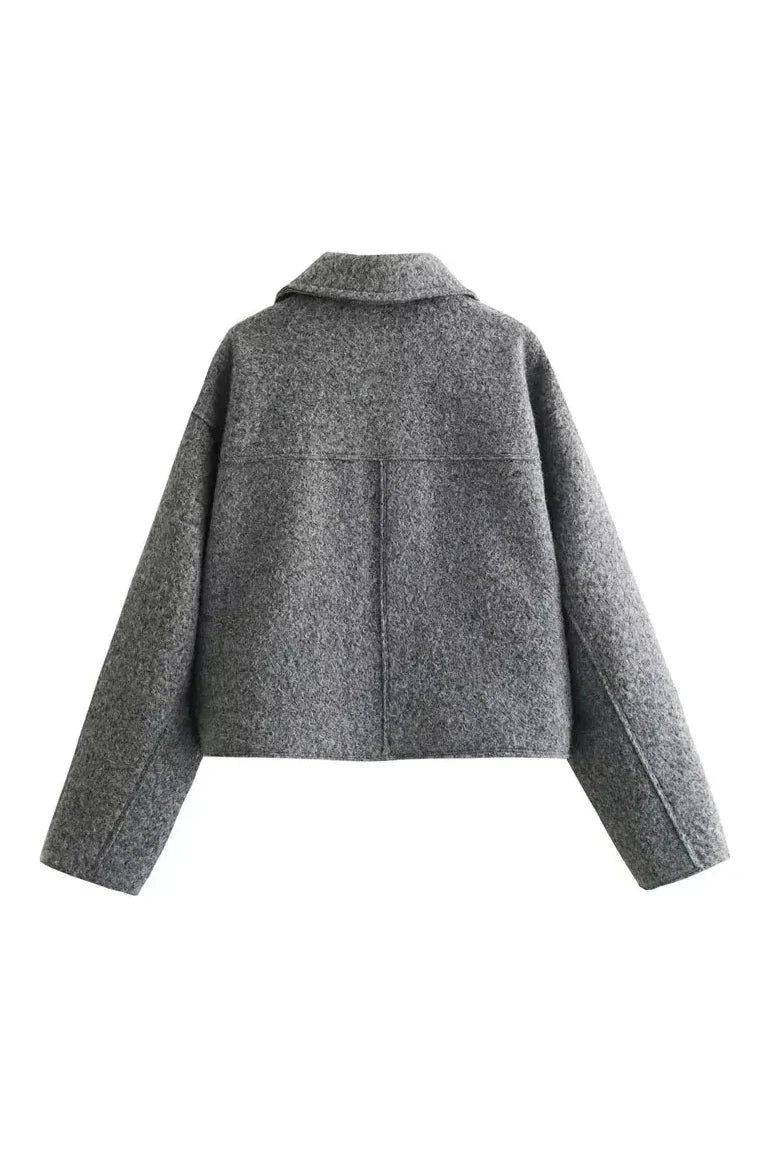 Modern Cropped Jacket Gray