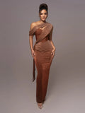 Amara - Maxi Dress with Draping and Split