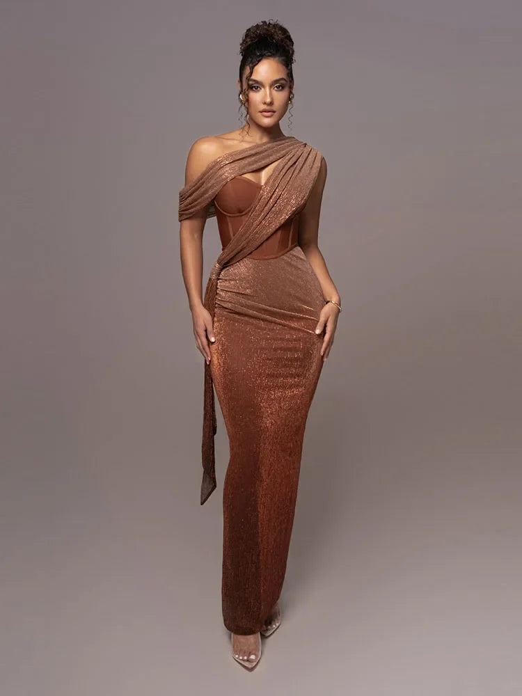 Amara - Maxi Dress with Draping and Split