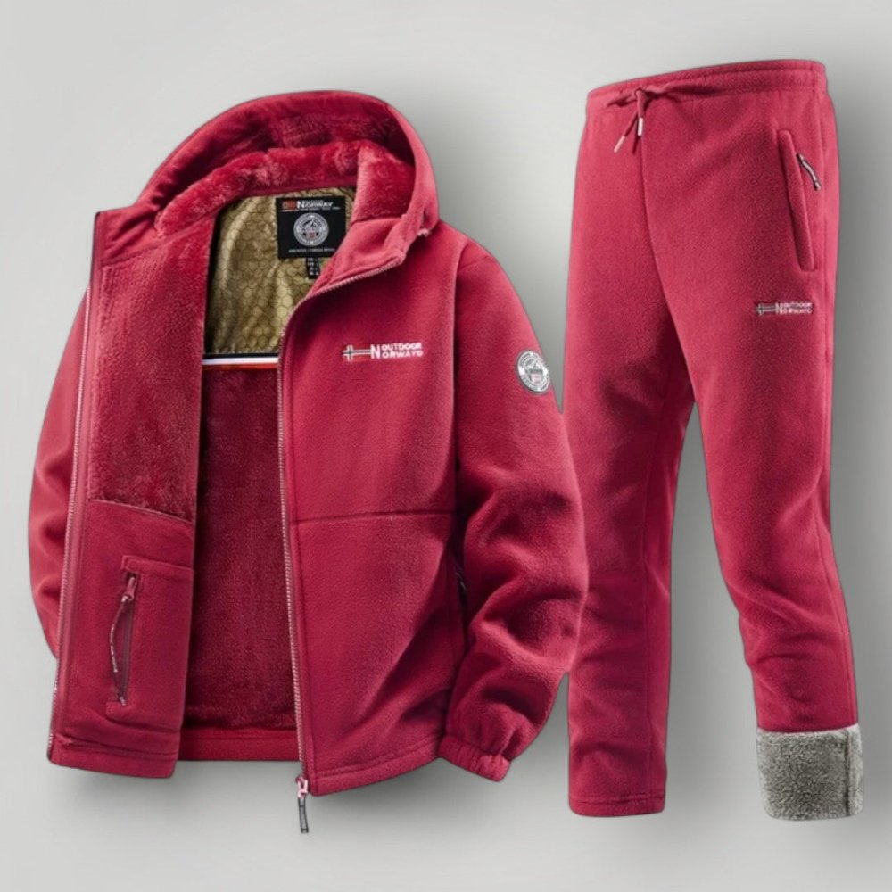 Water-Resistant Fleece Jacket and Pants Set