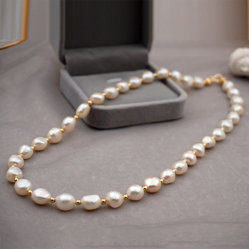 Scarlett - Freshwater Pearl Charm Necklace