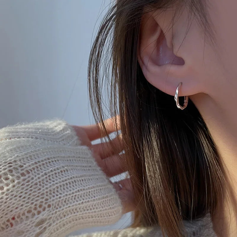 Round Inlaid Sterling Silver Earrings - Italy Limited Edition