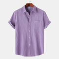 Men’s Textured Short Sleeve Button-Up Shirt