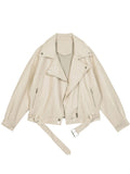 Oversized Leather Jacket with Modern Lines