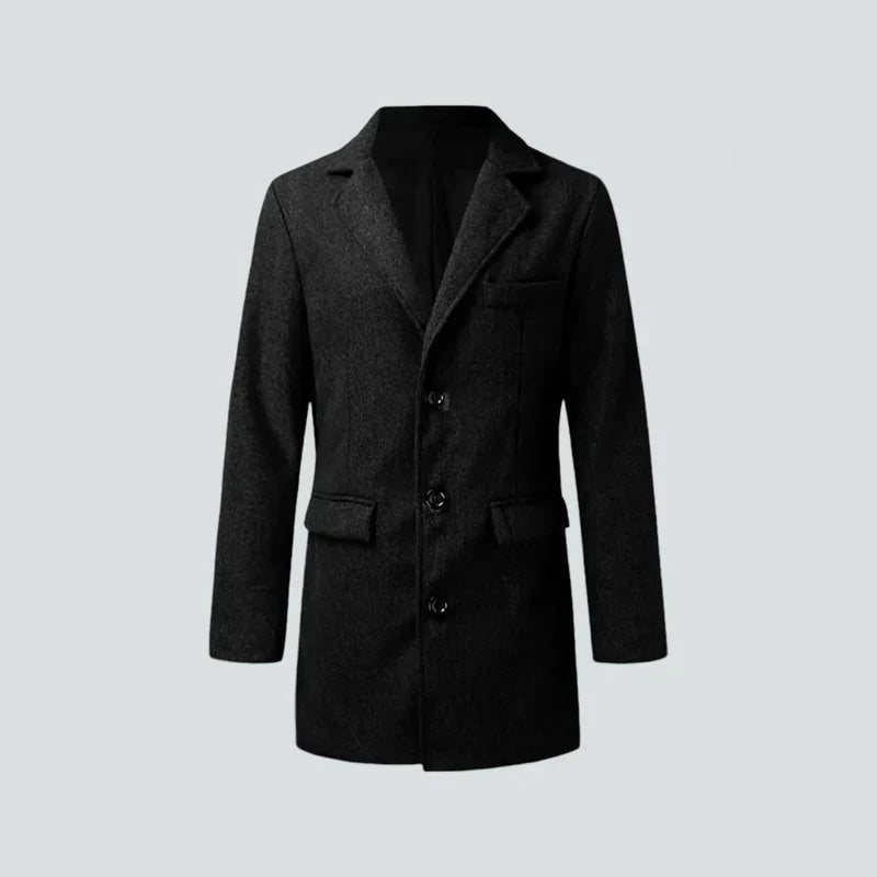 Wool Blend Coat with Slim Fit