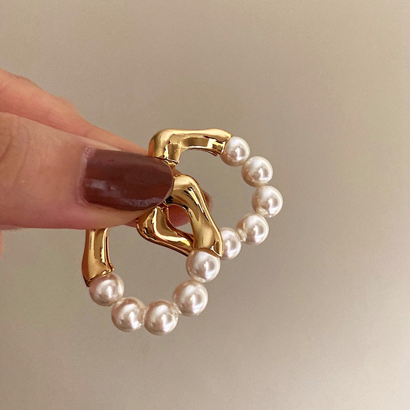 Amaya Pearl Hoop Earrings