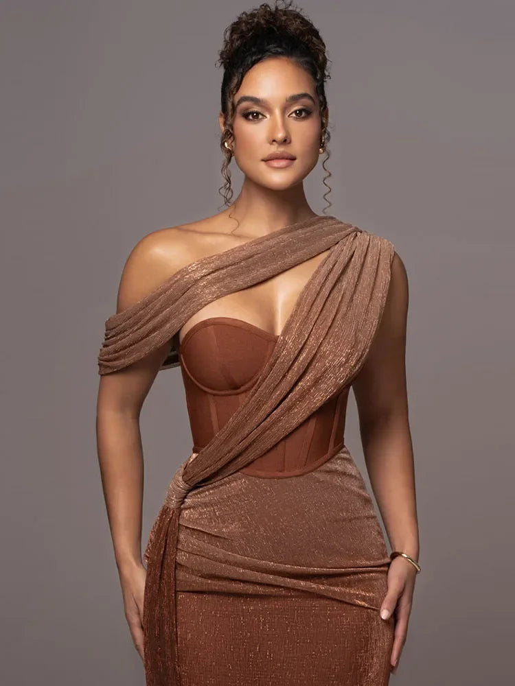 Amara - Maxi Dress with Draping and Split