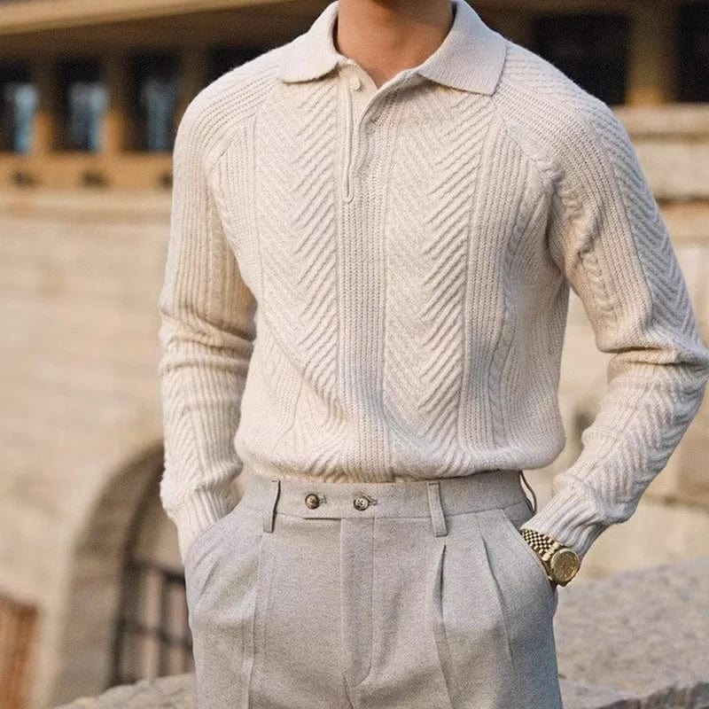 Polyester Sweater with Zip Front