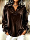 Shelley - Women's Velvet V-Neck Long Sleeve Hoodie