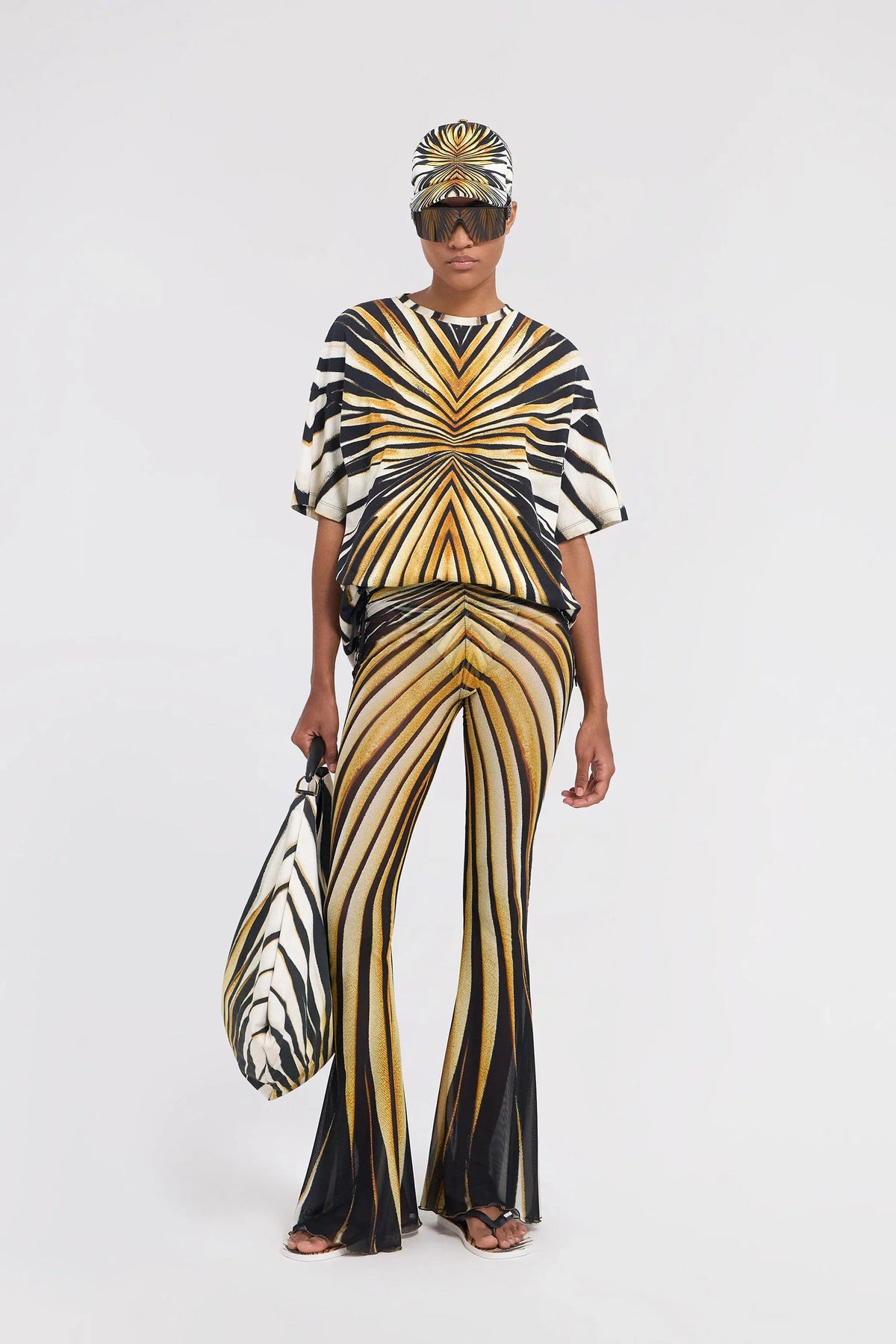 Gold Radiant High Flare Trousers