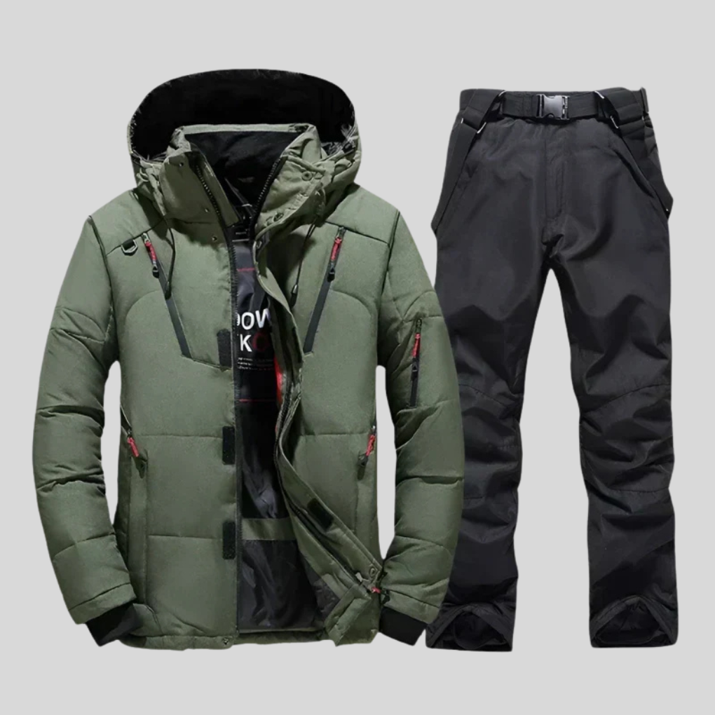 Men's Hooded Ski Jacket and Pants Set