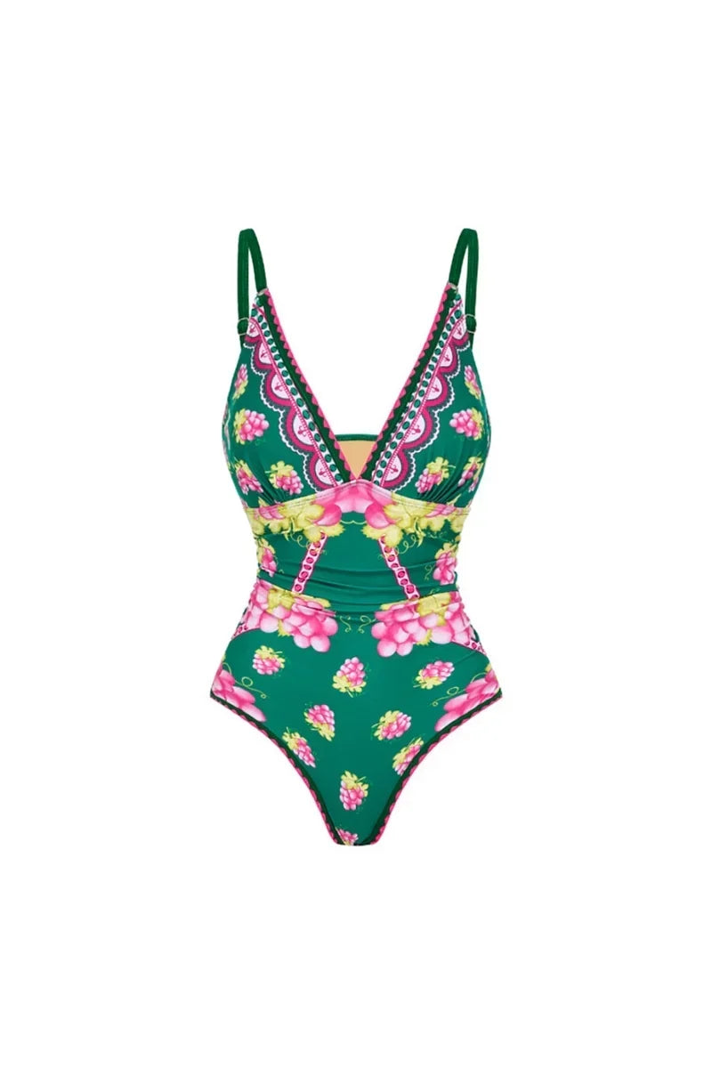 Deep V Cami Maxi-Length Dress Swimwear Set